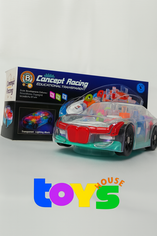 Concept Racing Educational Transparent Car – Lights, Music, and Fun Learning